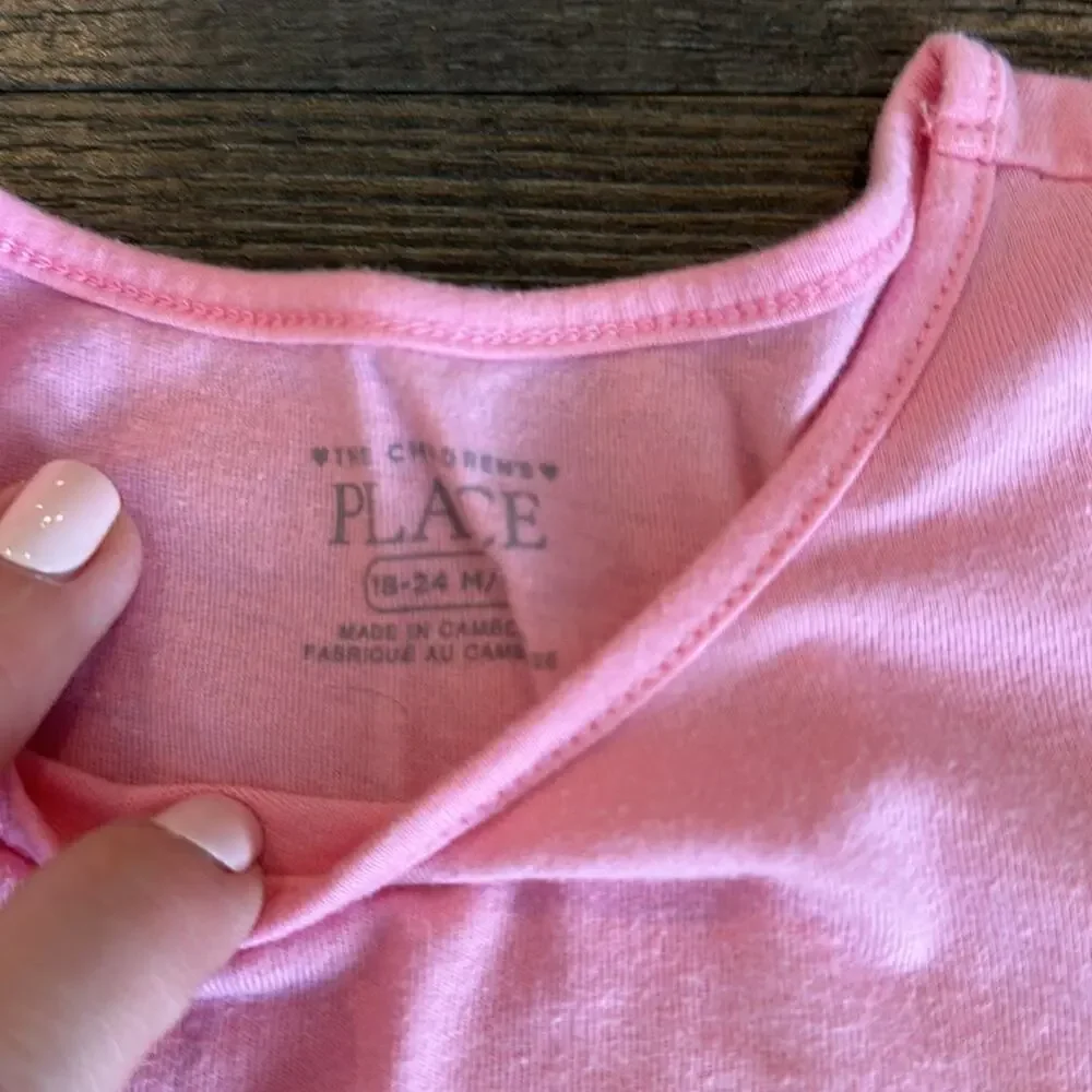 The Children's Place 18-24 Month Baby BUNDLE (2) Pastel Short Sleeve Peplum Tops